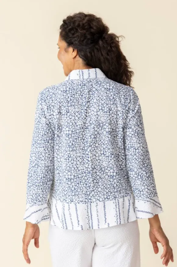 Pucker Weave Flounce Top