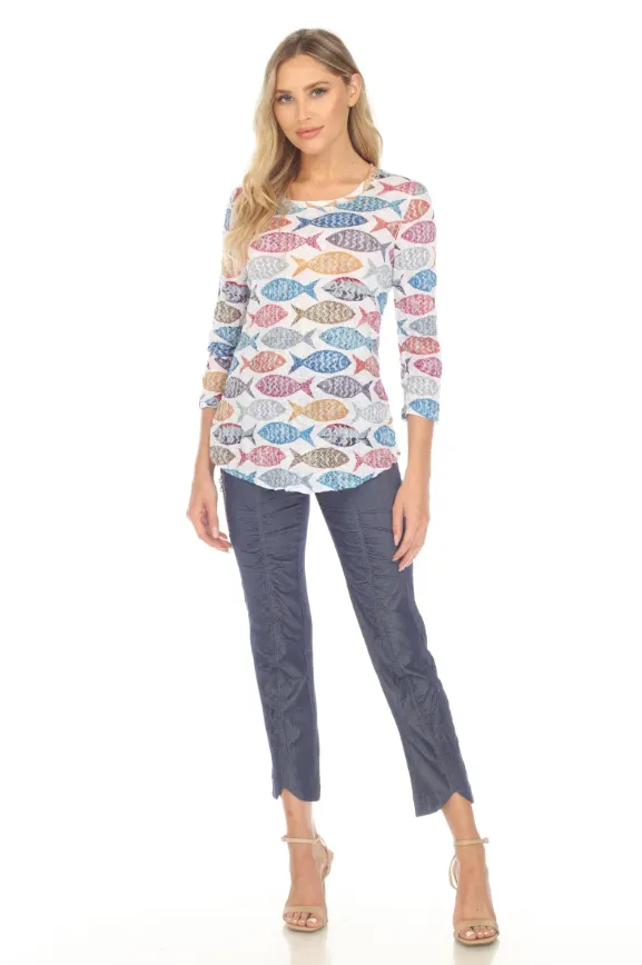 Round-Neck Top - Pattern Fish