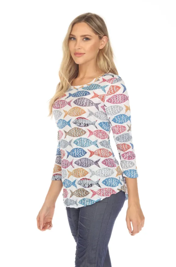 Round-Neck Top - Pattern Fish
