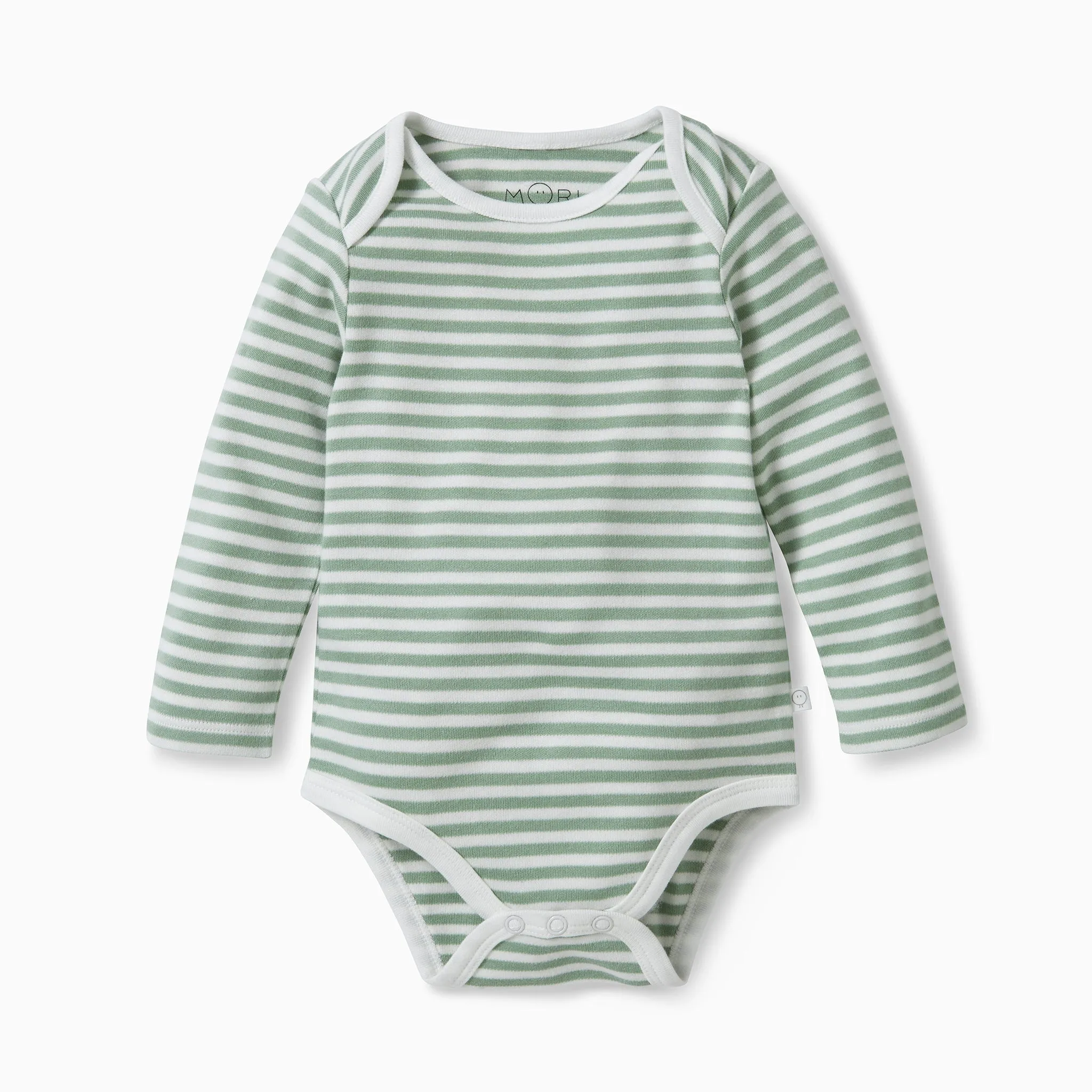 Sage Stripe Long Sleeve Bodysuit 4 Pack