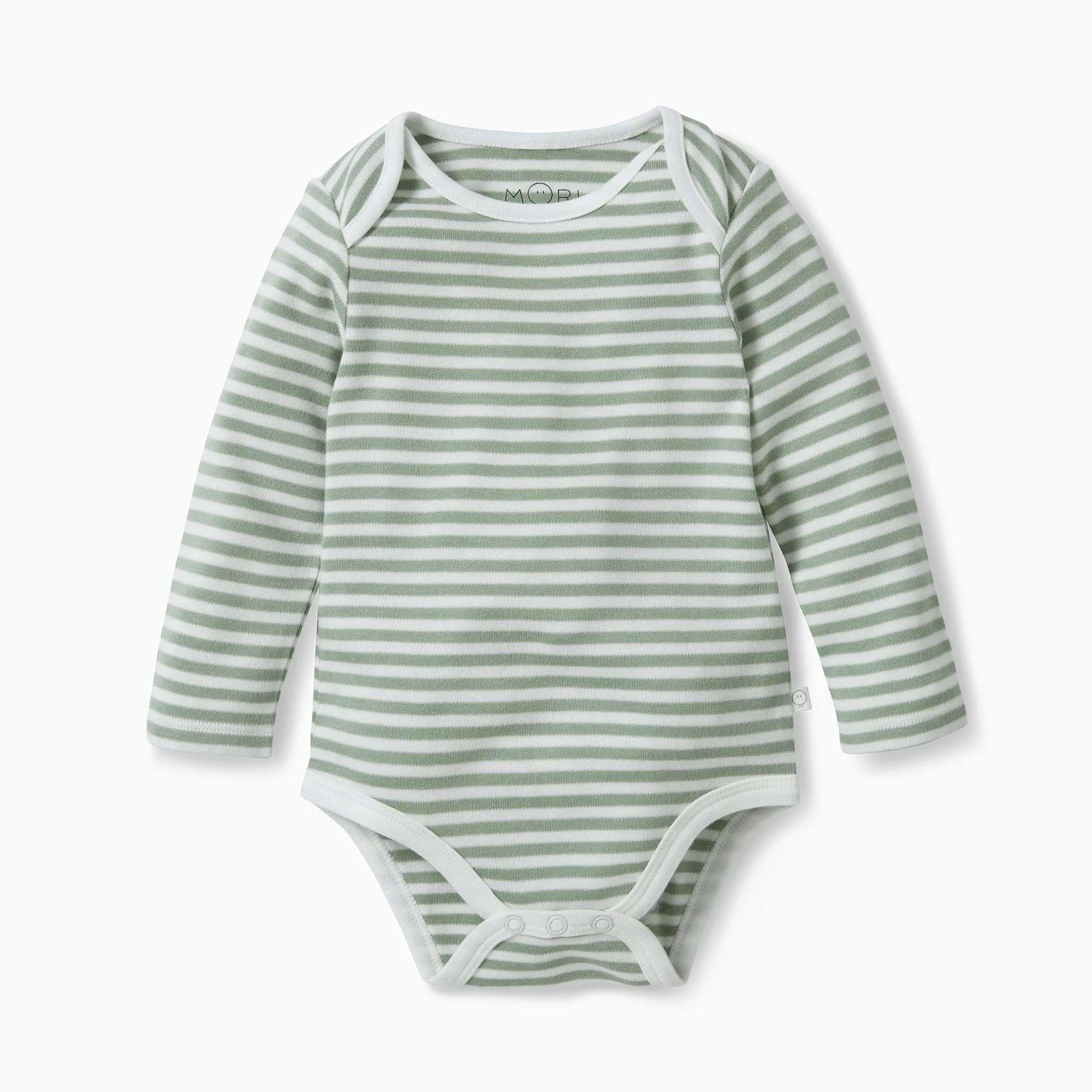 Sage Stripe Long Sleeve Bodysuit 4 Pack