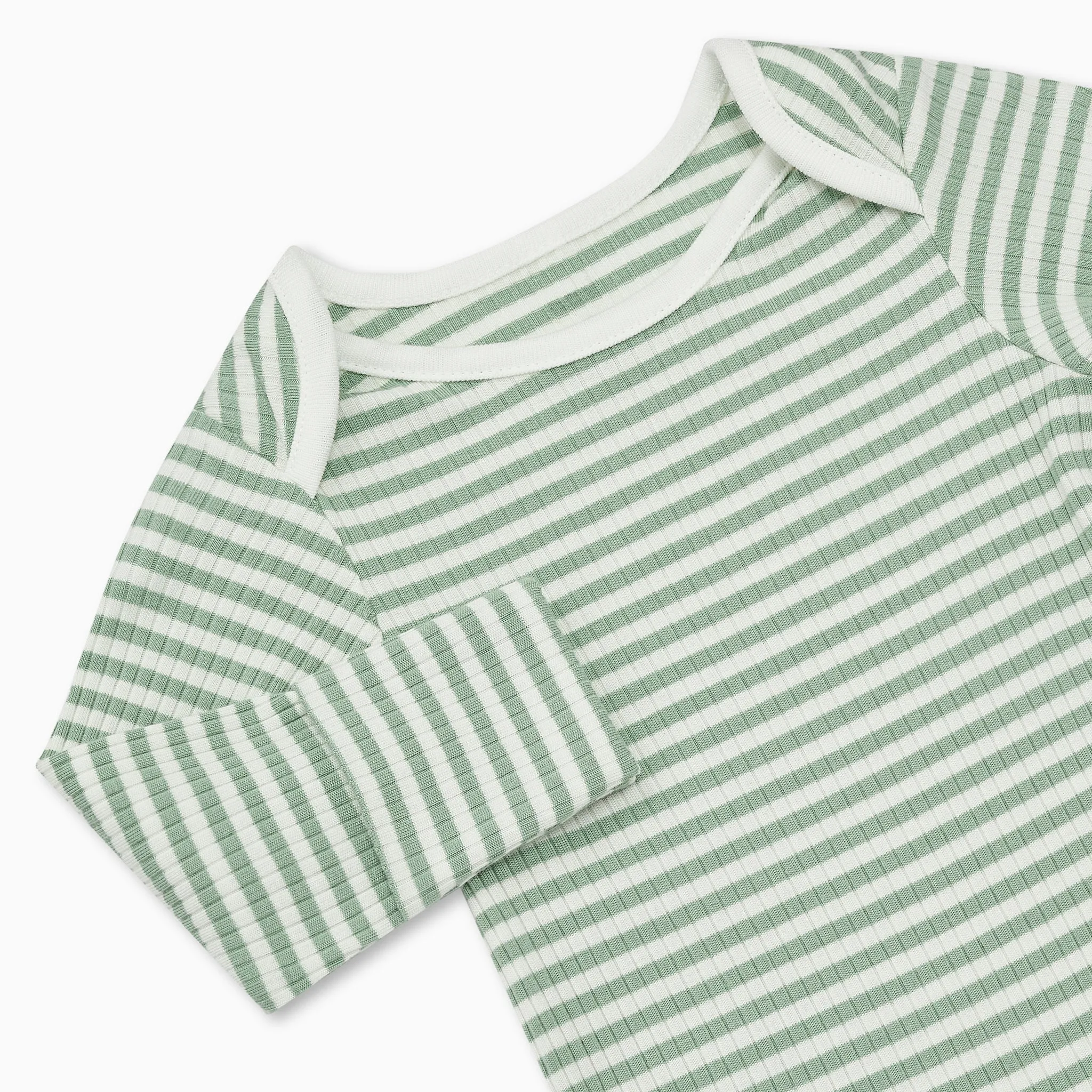 Sage Stripe Ribbed Long Sleeve Bodysuit