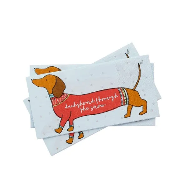 Sausage Dog Christmas Napkins x 20