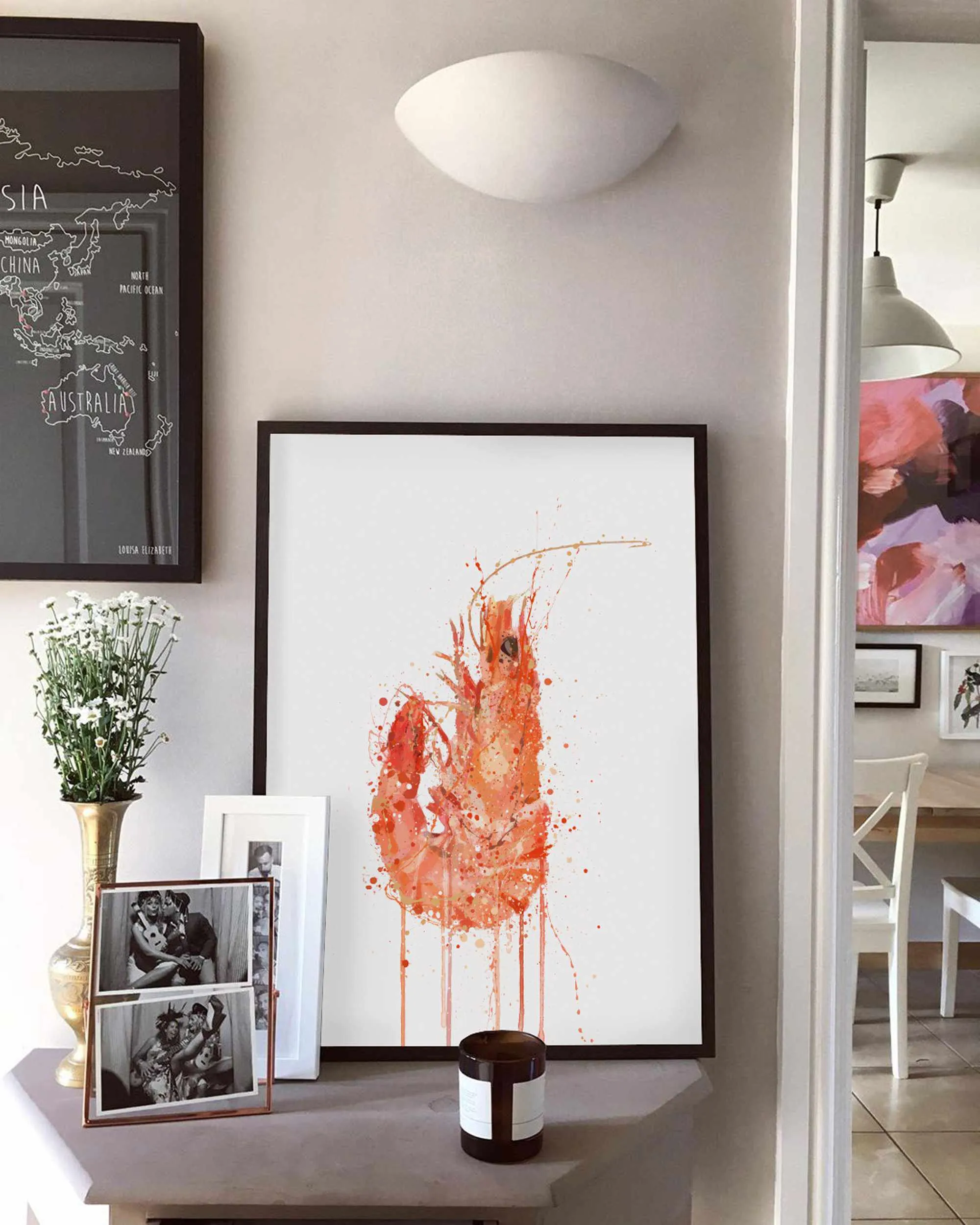 Seafood Wall Art Print 'Prawn'