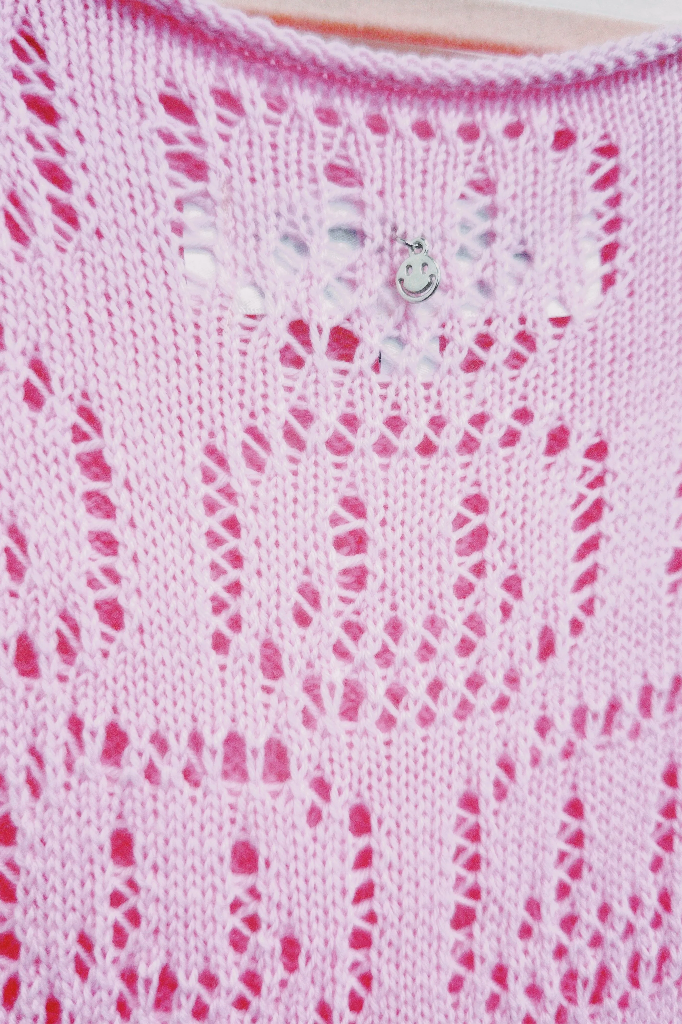 Smiley sleeveless lace midi Dress