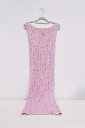 Smiley sleeveless lace midi Dress