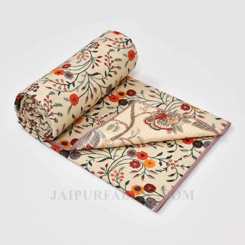 Tagged for Perfection Pure Cotton Reversible Quilted Bedcover with Pillowcases