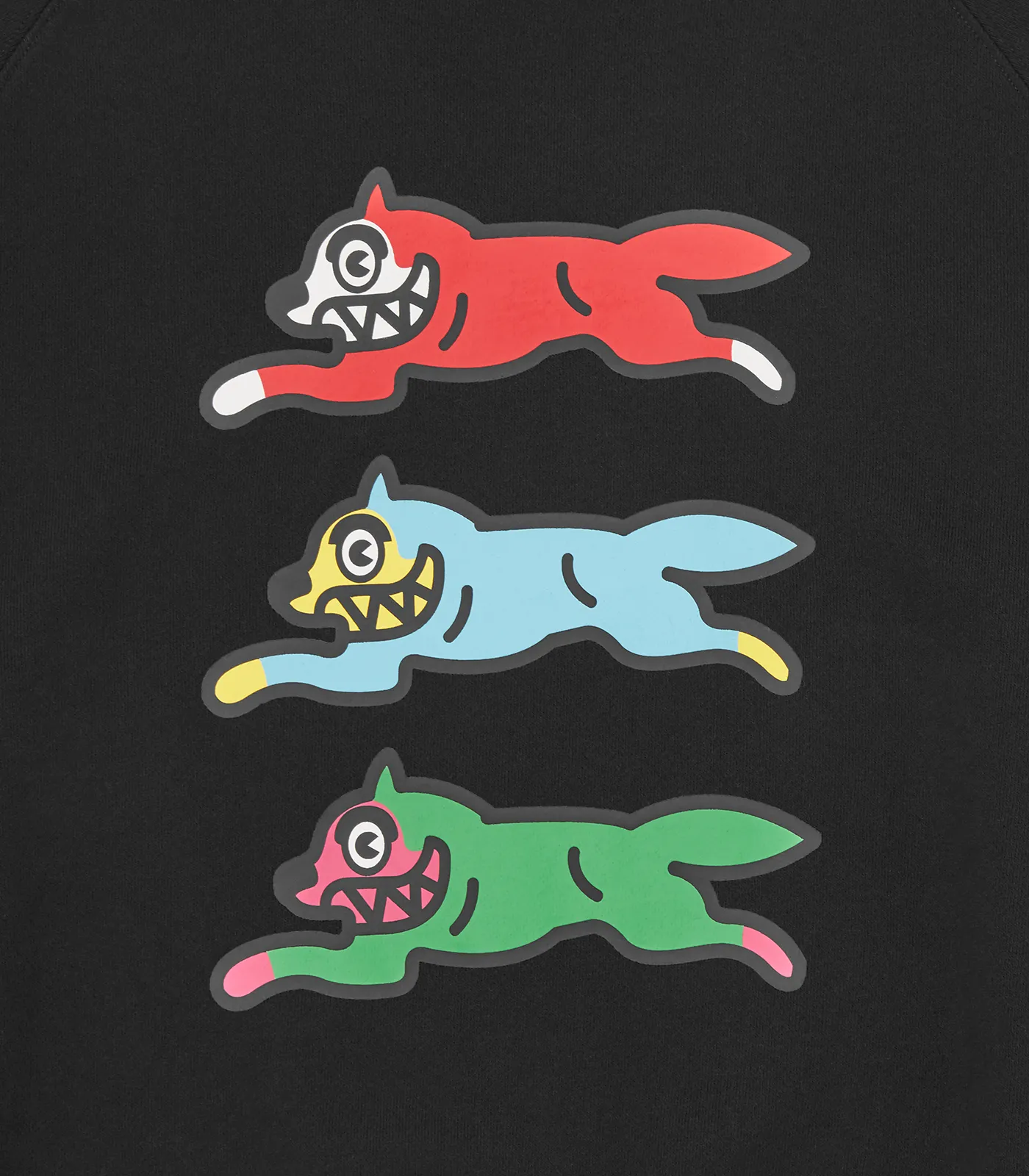TRIPLE RUNNING DOG CREWNECK - BLACK