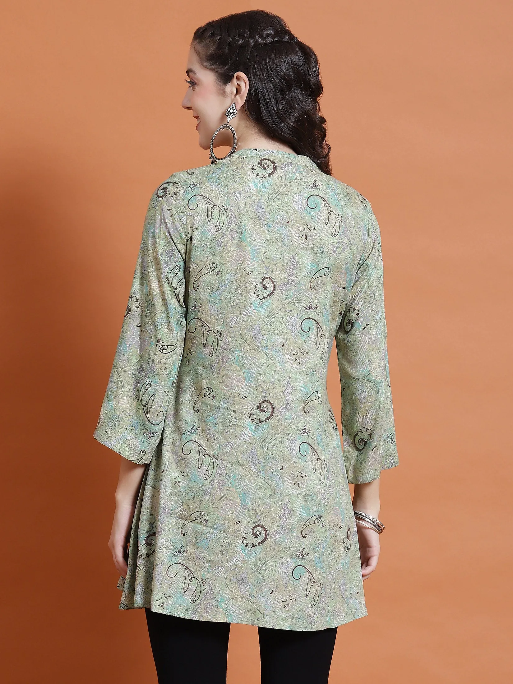 Women Green Paisley Print Tunic